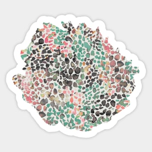 Speckled Watercolor coral green Sticker